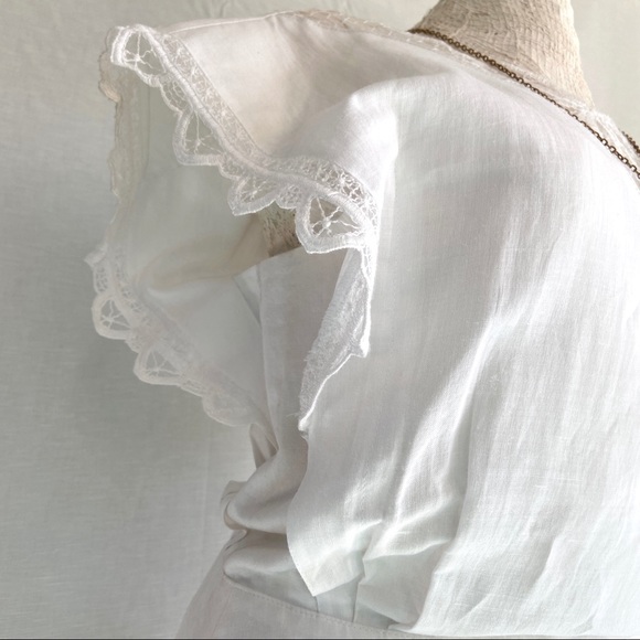 Vintage Alison J. Dress White Battenberg Lace M/L - Picture 7 of 14